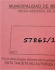 Tarjeta con número de expediente
